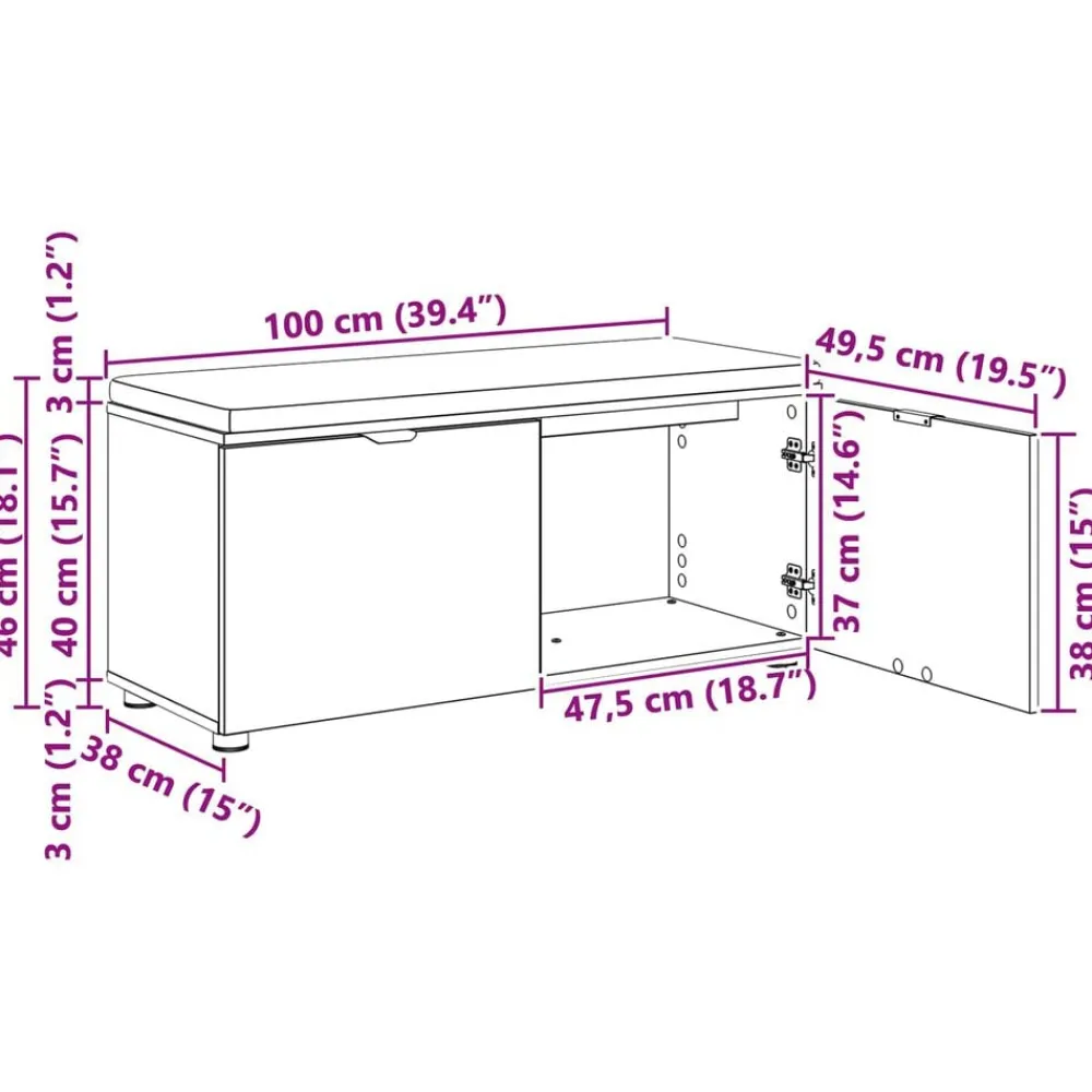 vidaXL Bancos-Banco de entrada con cojín Madera vieja 100 x 38 x 46 cm