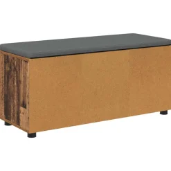vidaXL Bancos-Banco de entrada con cojín Madera vieja 100 x 38 x 46 cm