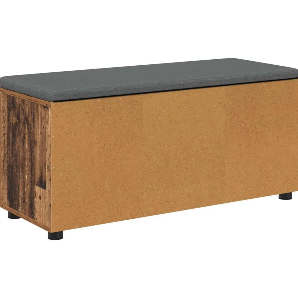 vidaXL Bancos-Banco de entrada con cojín Madera vieja 100 x 38 x 46 cm