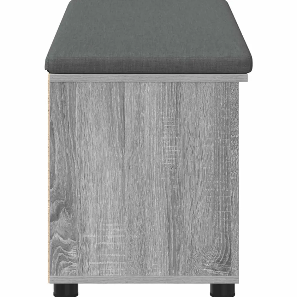 vidaXL Banco de entrada con cojín 100 x 38 x 46 cm Gris sonoma Discount
