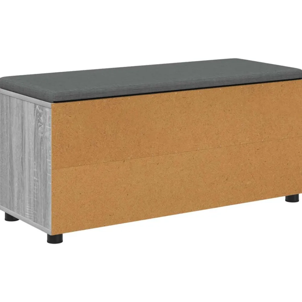 vidaXL Banco de entrada con cojín 100 x 38 x 46 cm Gris sonoma Discount