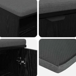 vidaXL Bancos-Banco de entrada con cojín 100 x 38 x 46 cm