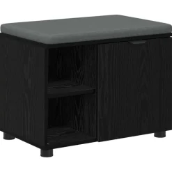 vidaXL Banco de entrada con cojín 60 x 38 x 46 cm Roble negro Discount