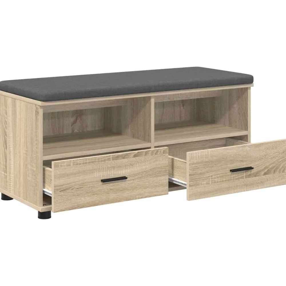 vidaXL Banco de entrada con cojín 100 x 38 x 46 cm Roble Sonoma Sale