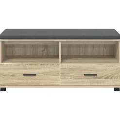 vidaXL Banco de entrada con cojín 100 x 38 x 46 cm Roble Sonoma Sale