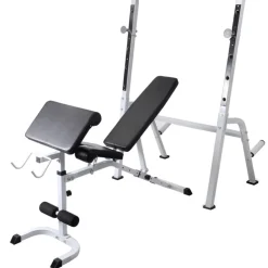 vidaXL Banco de entrenamiento con soporte de pesas y mancuernas 60,5kg Clearance