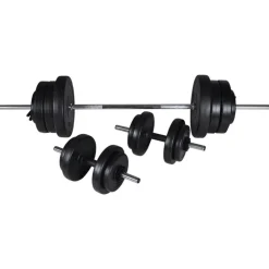 vidaXL Banco de entrenamiento con soporte de pesas y mancuernas 60,5kg Clearance