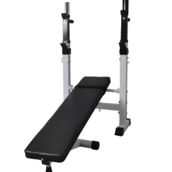 vidaXL Banco de entrenamiento con soporte de pesas y mancuernas 60,5kg