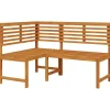 vidaXL Muebles De Jardín-Banco de esquina de jardín madera maciza de acacia 140 cm