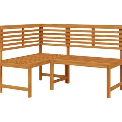 vidaXL Muebles De Jardín-Banco de esquina de jardín madera maciza de acacia 140 cm