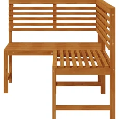 vidaXL Muebles De Jardín-Banco de esquina de jardín madera maciza de acacia 140 cm