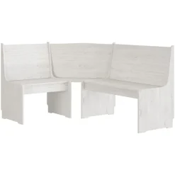 vidaXL Banco de esquina REINE madera maciza de pino 151 cm Blanco Best