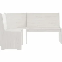 vidaXL Banco de esquina REINE madera maciza de pino 151 cm Blanco Best
