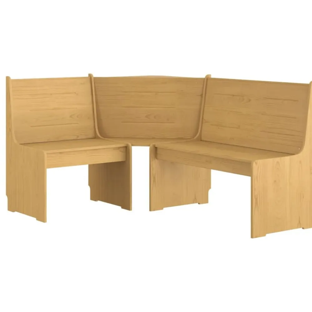 vidaXL Banco de esquina REINE madera maciza de pino marrón miel 151 cm Marrón miel Sale