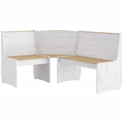 vidaXL Banco de esquina REINE madera maciza pino marrón blanco 151 cm marr&oacute;n miel y blanco Best