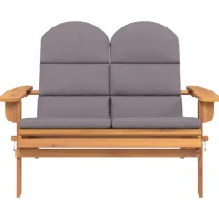 vidaXL Banco de jardín Adirondack con cojines madera de acacia 126 cm Gris oscuro Best