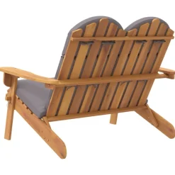 vidaXL Banco de jardín Adirondack con cojines madera de acacia 126 cm Gris oscuro Best