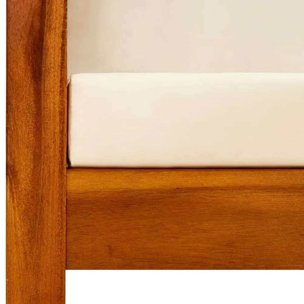 vidaXL Banco de jardín con toldo madera maciza de acacia Crema Online