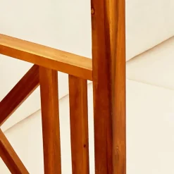 vidaXL Banco de jardín con toldo madera maciza de acacia Crema Online