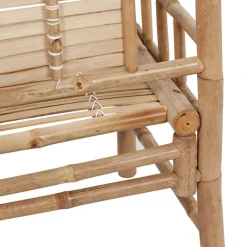 vidaXL Muebles De Jardín-Banco de jardín con cojín bambú 120 cm