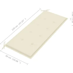vidaXL Muebles De Jardín-Banco de jardín con cojín bambú 120 cm