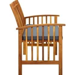 vidaXL Muebles De Jardín-Banco de jardín con cojines 119 cm madera maciza de acacia