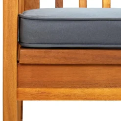 vidaXL Muebles De Jardín-Banco de jardín con cojines 119 cm madera maciza de acacia