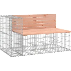 vidaXL Banco de jardín con cesta de gaviones madera abeto Douglas Douglas natural Online