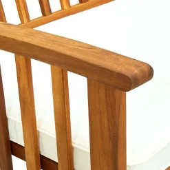 vidaXL Banco de jardín con cojines 119 cm madera maciza de acacia Crema Discount