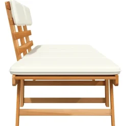 vidaXL Muebles De Jardín-Banco de jardín con cojines 2 en 1 190 cm madera maciza acacia