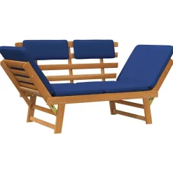 vidaXL Muebles De Jardín-Banco de jardín con cojines 2 en 1 190 cm madera maciza acacia