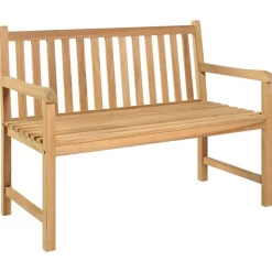 vidaXL Muebles De Jardín-Banco de jardín de madera maciza de teca 114 cm