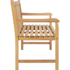 vidaXL Muebles De Jardín-Banco de jardín de madera maciza de teca 114 cm