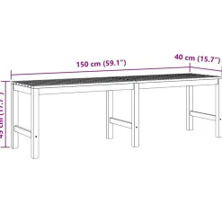 vidaXL Muebles De Jardín-Banco de jardín de madera maciza de teca 150 cm