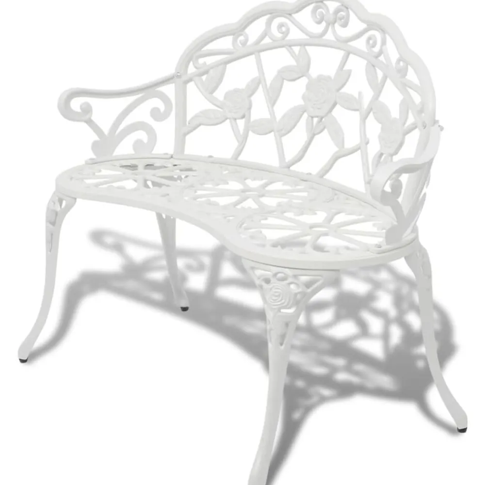 vidaXL Muebles De Jardín-Banco de jardín de aluminio fundido 100 cm