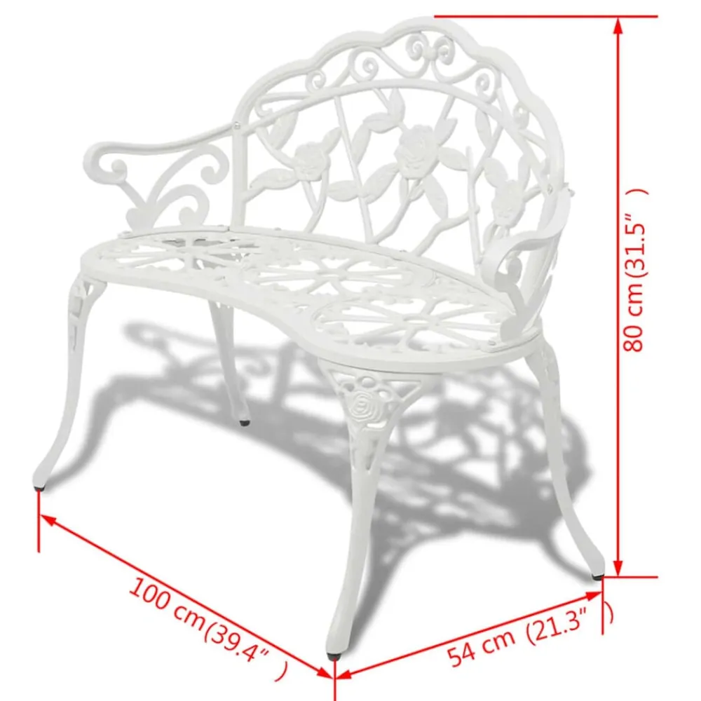 vidaXL Muebles De Jardín-Banco de jardín de aluminio fundido 100 cm