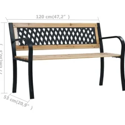 vidaXL Banco de jardín de madera 120 cm New