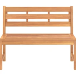 vidaXL Banco de jardín de madera maciza de teca 114 cm Discount