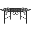 vidaXL Muebles De Jardín-Banco de jardín de acero negro 113 cm