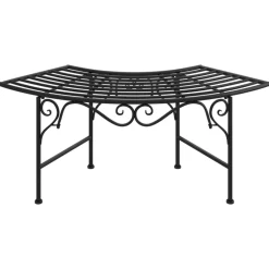 vidaXL Muebles De Jardín-Banco de jardín de acero negro 113 cm