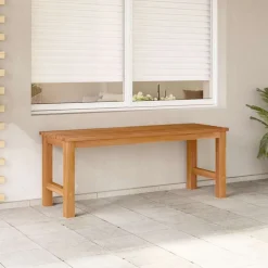 vidaXL Banco de jardín de madera maciza de teca 114 cm Best