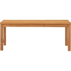 vidaXL Banco de jardín de madera maciza de teca 114 cm Best