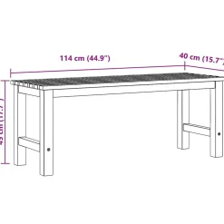 vidaXL Banco de jardín de madera maciza de teca 114 cm Best