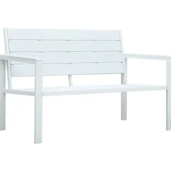 vidaXL Muebles De Jardín-Banco de jardín HDPE aspecto madera 120 cm