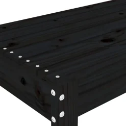 vidaXL Banco de jardín madera maciza de 80x38x45 cm Pino negro Outlet