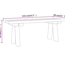 vidaXL Muebles De Jardín-Banco de jardín madera maciza de pino impregnada 110 cm