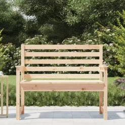 vidaXL Banco de jardín madera maciza de pino 109x48x91,5 cm Pino natural Outlet
