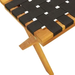vidaXL Banco de jardín madera maciza de acacia y tela Negro Best