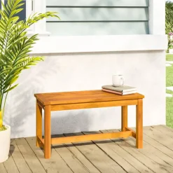 vidaXL Banco de jardín madera maciza de acacia 80x35x45 cm New