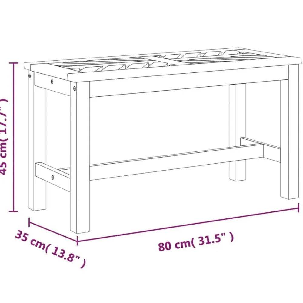 vidaXL Banco de jardín madera maciza de acacia 80 cm Online